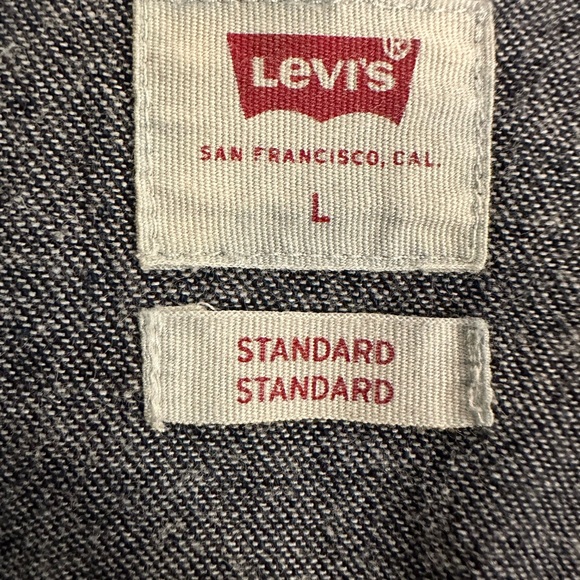 Levi's Barstow Western Indigo Denim Shirt Pearl Snap Closure - Sz L - Picture 8 of 16